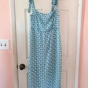 Lush Blue and White Floral Maxi Dress